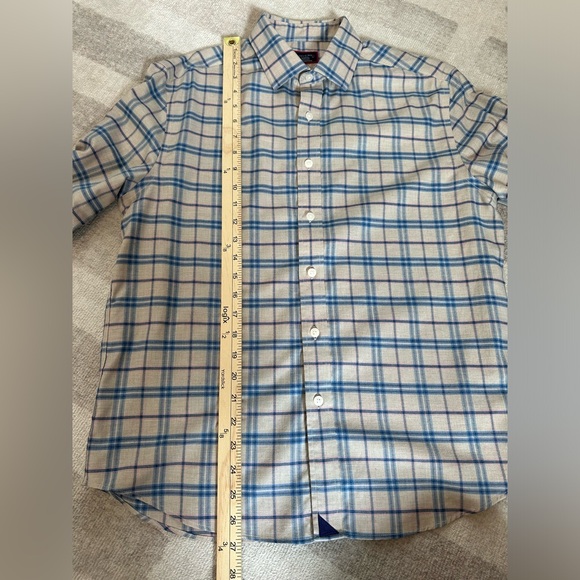 UNTUCKit Men’s Avesso Regular Fit Plaid Tan Button Down Shirt (Size S) - Picture 6 of 8